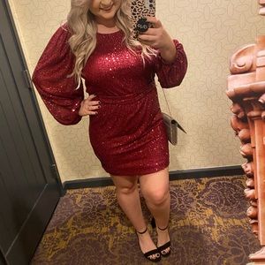Macy’s sequin red dress